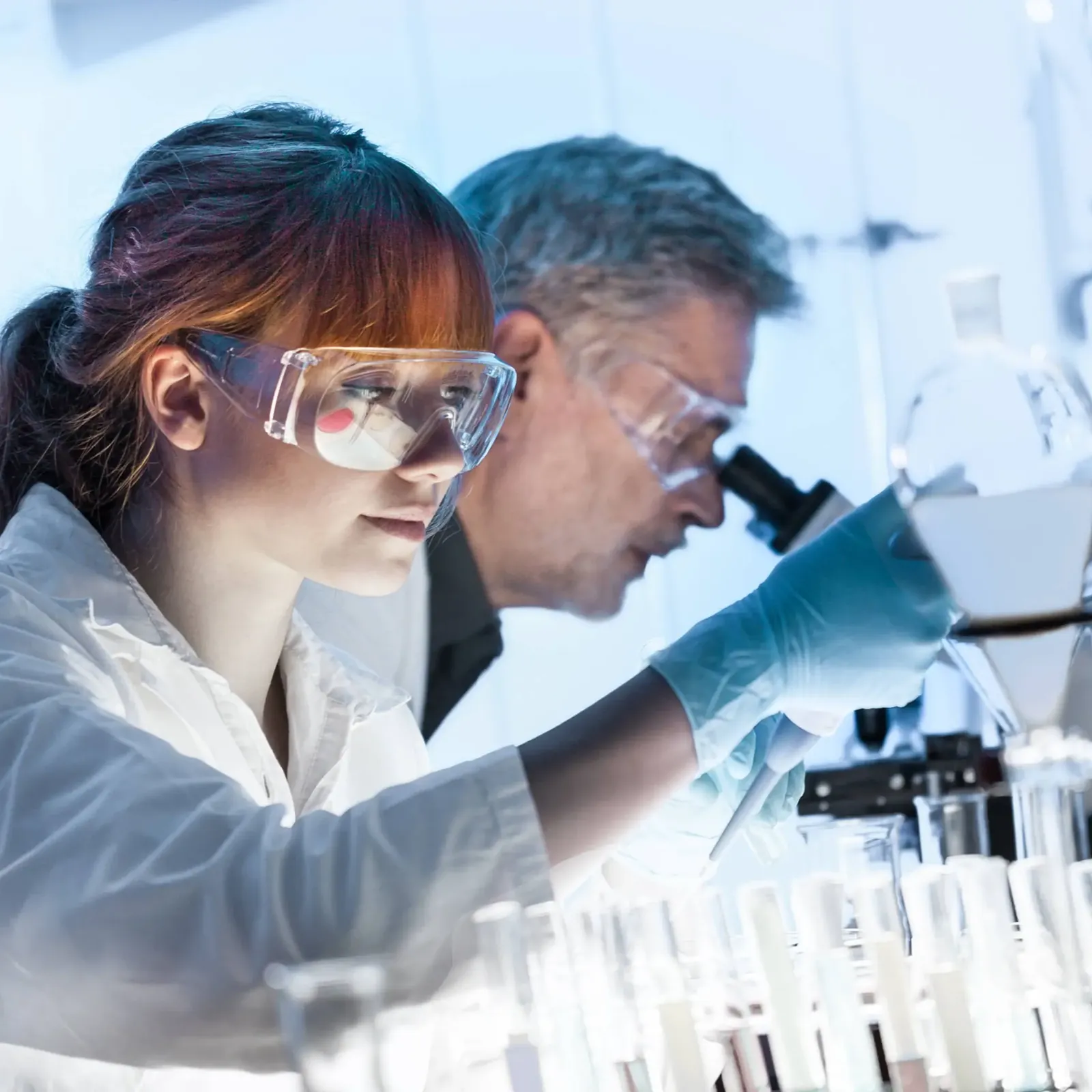 Quality inspection of goods under a laboratory microscope
